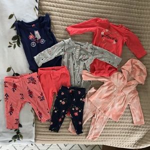 Girls 6M Carter’s Haul! 6pc Bundle Leggings Onesies Longsleeve Sweatsuit EUC